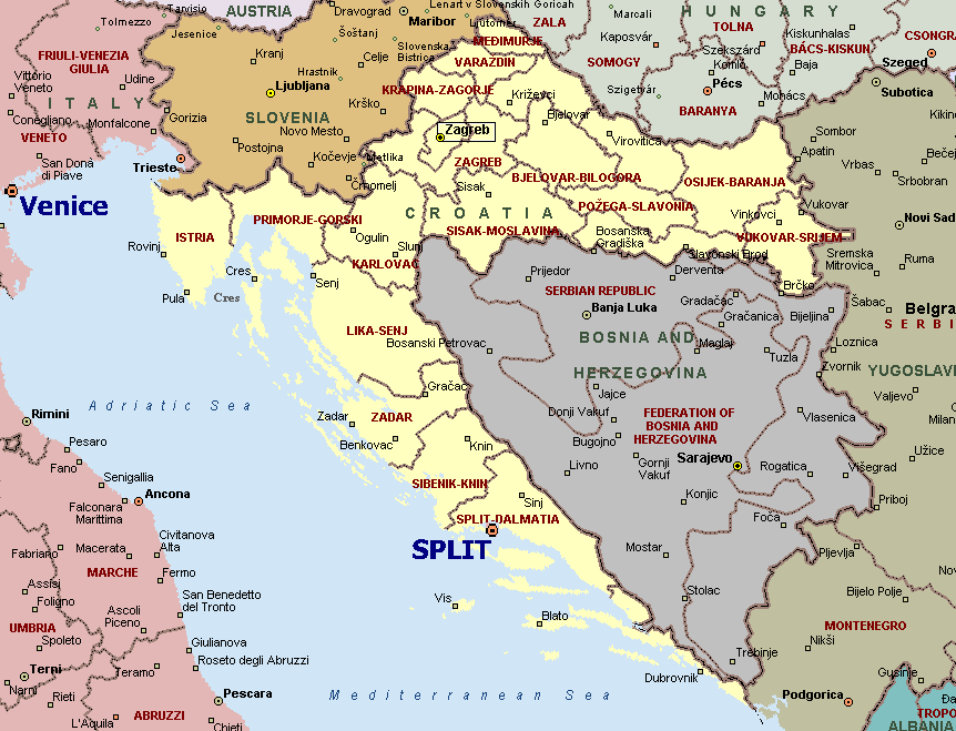 CroatiaPoliticalMap
