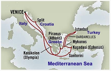 Holland America cruise map