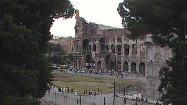 Rome-Coliseum from between trees